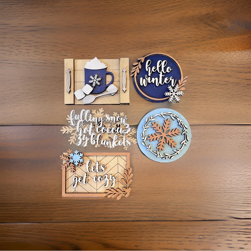Winter Tiered Tray Decor
